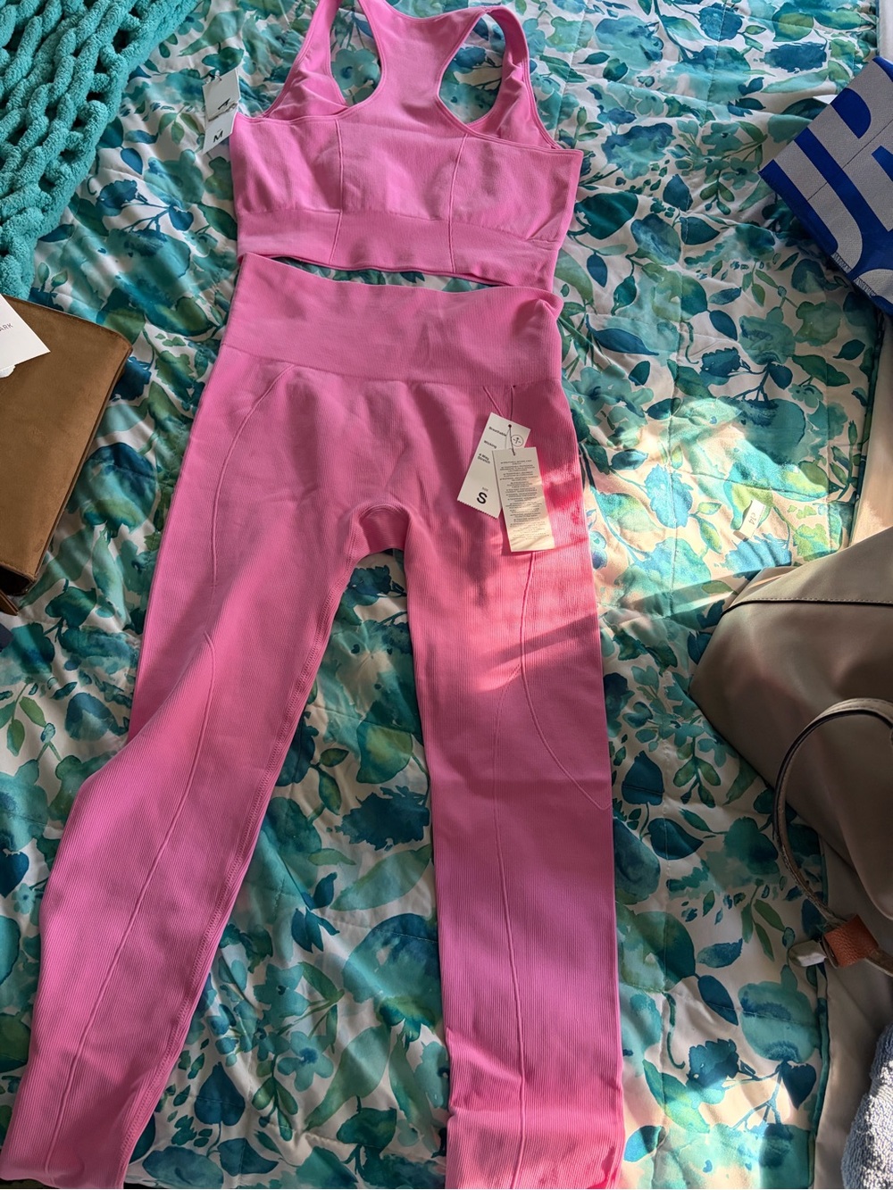 Pink Seamless Sports Bra & High-Waist Leggings Set by Primark